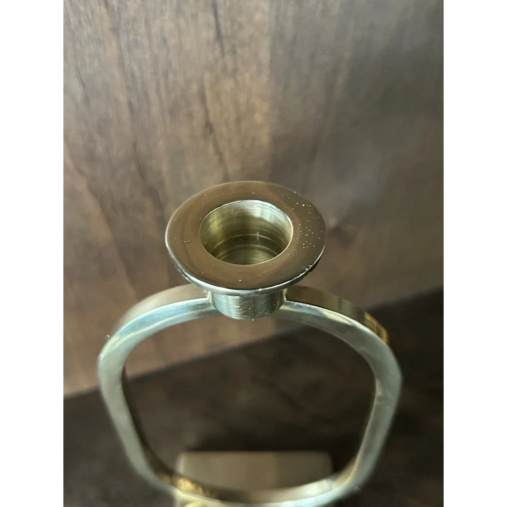 Bungalow DK Candle Holder MetroStanding Ellipse‎ Gold Brass Modern Contemporary